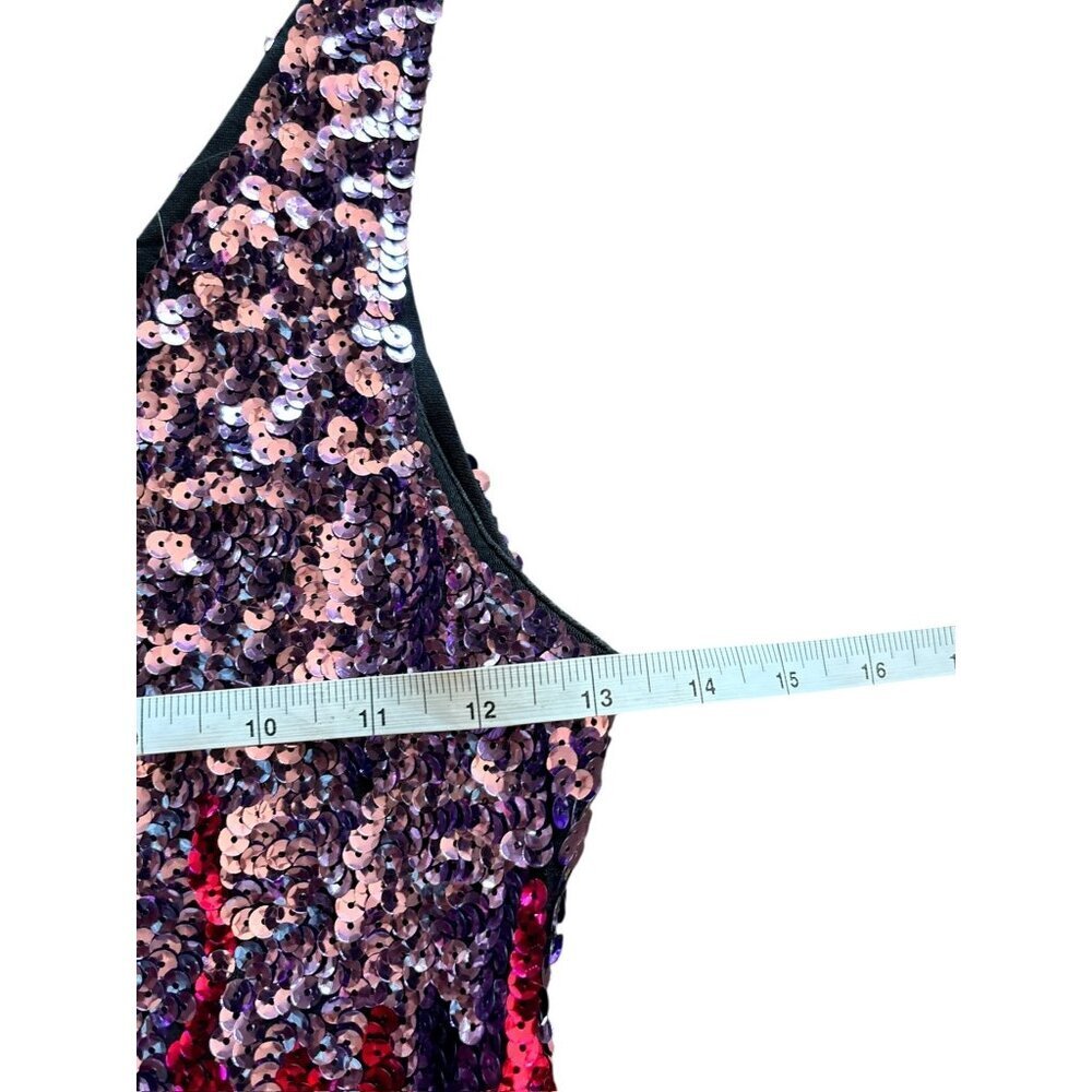 Pretty Guide Women's Purple & Pink Sequin Dress - Picture 8 of 8